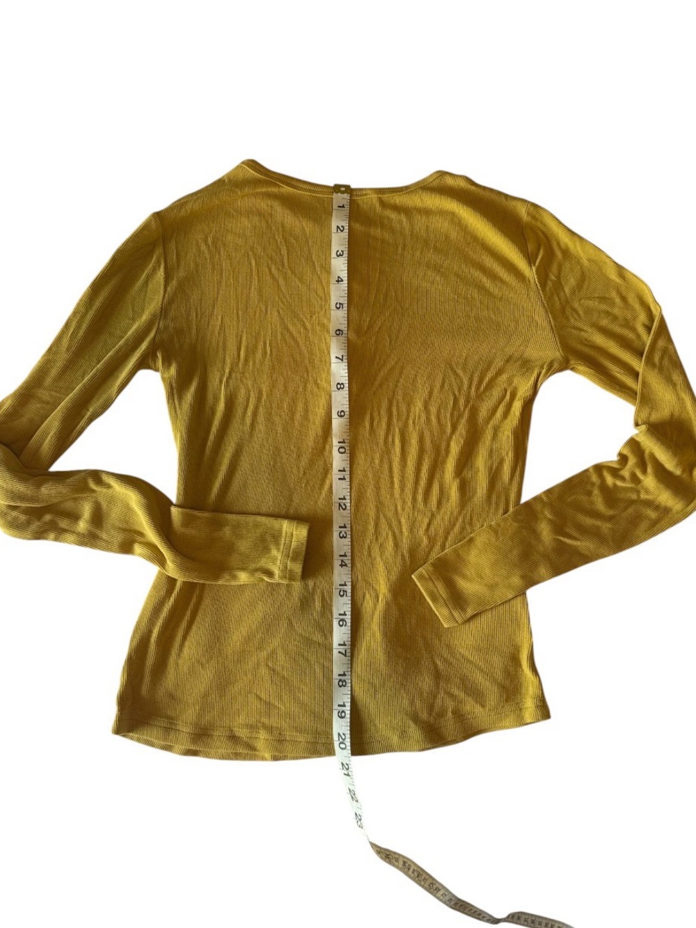 Pink Lily Yellow Ribbed Henley Top - Picture 2 of 5